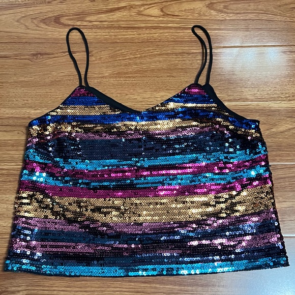 Wayf Murphy Stripe Sequin Cami Size Small - Picture 6 of 8